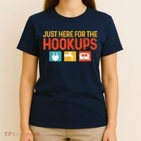 Just Here For The Hookups Motorhome Camping Rv T-Shirt thumb 4