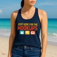 Just Here For The Hookups Motorhome Camping Rv Women's Tank Top thumb 2