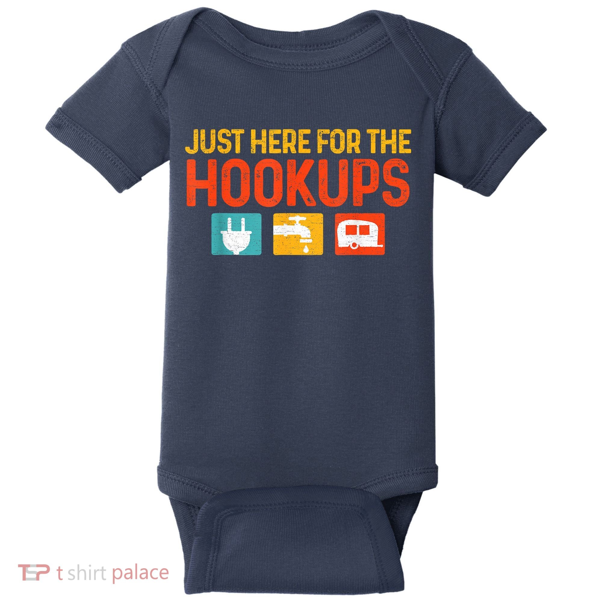 Just Here For The Hookups Motorhome Camping Rv Baby Bodysuit