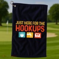 Just Here For The Hookups Motorhome Camping Rv Golf Towel thumb 1