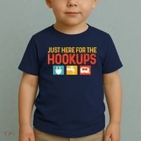 Just Here For The Hookups Motorhome Camping Rv Toddler T-Shirt thumb 2