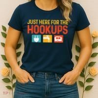 Just Here For The Hookups Motorhome Camping Rv Women's T-Shirt thumb 2