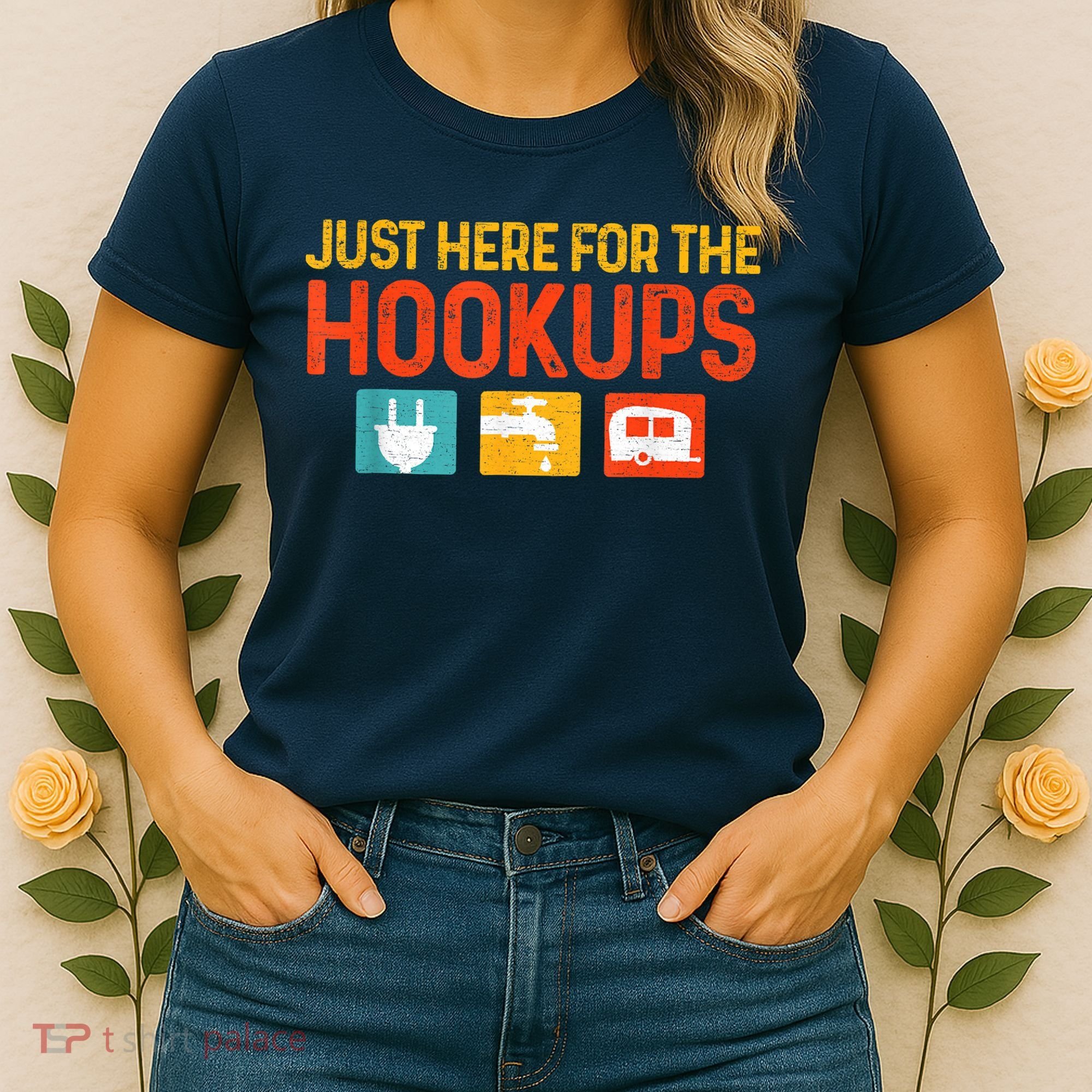 Just Here For The Hookups Motorhome Camping Rv Women's T-Shirt