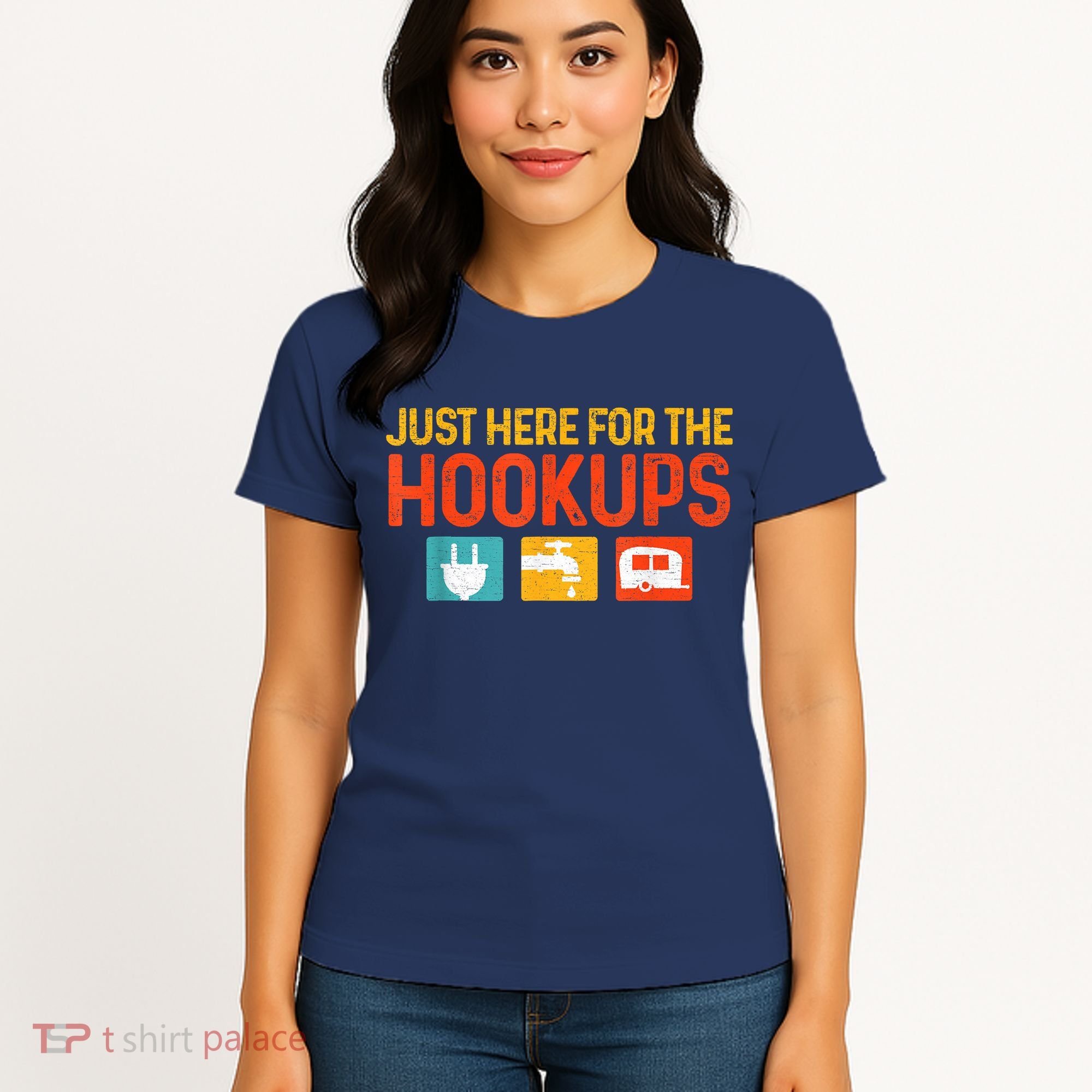 Just Here For The Hookups Motorhome Camping Rv Women's T-Shirt
