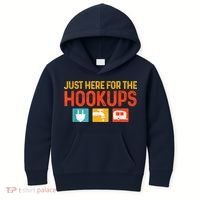 Just Here For The Hookups Motorhome Camping Rv Kids Hoodie thumb 0