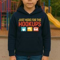 Just Here For The Hookups Motorhome Camping Rv Kids Hoodie thumb 3