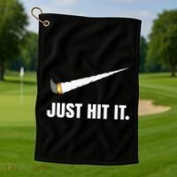 Just Hit It Marijuana Golf Towel thumb 1