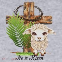 Jesus He Is Risen Lamb Cross Thorn Crown Faith Easter Women's Sweatshirt thumb 2