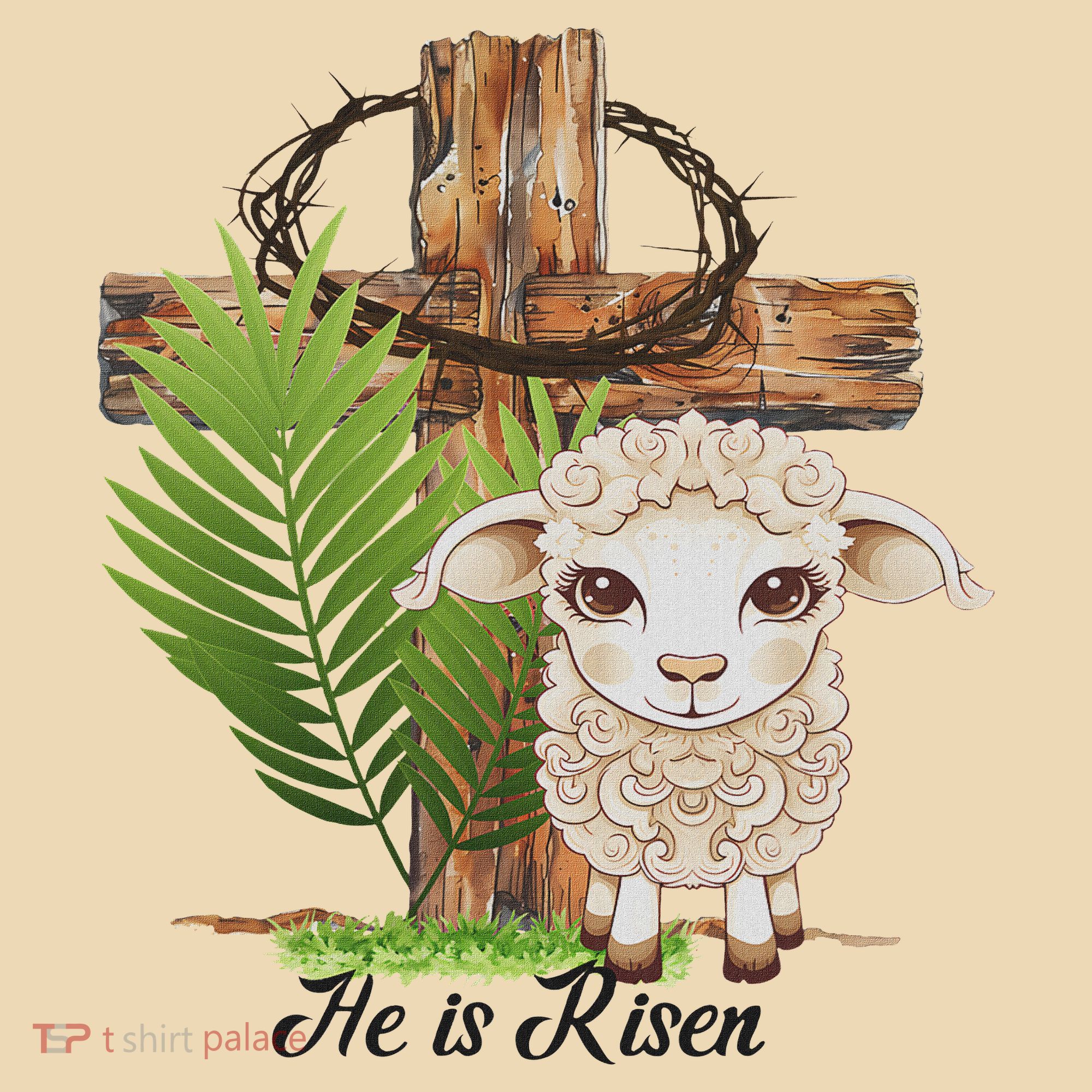 Jesus He Is Risen Lamb Cross Thorn Crown Faith Easter Tote Bag