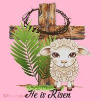 Jesus He Is Risen Lamb Cross Thorn Crown Faith Easter Coaster thumb 2
