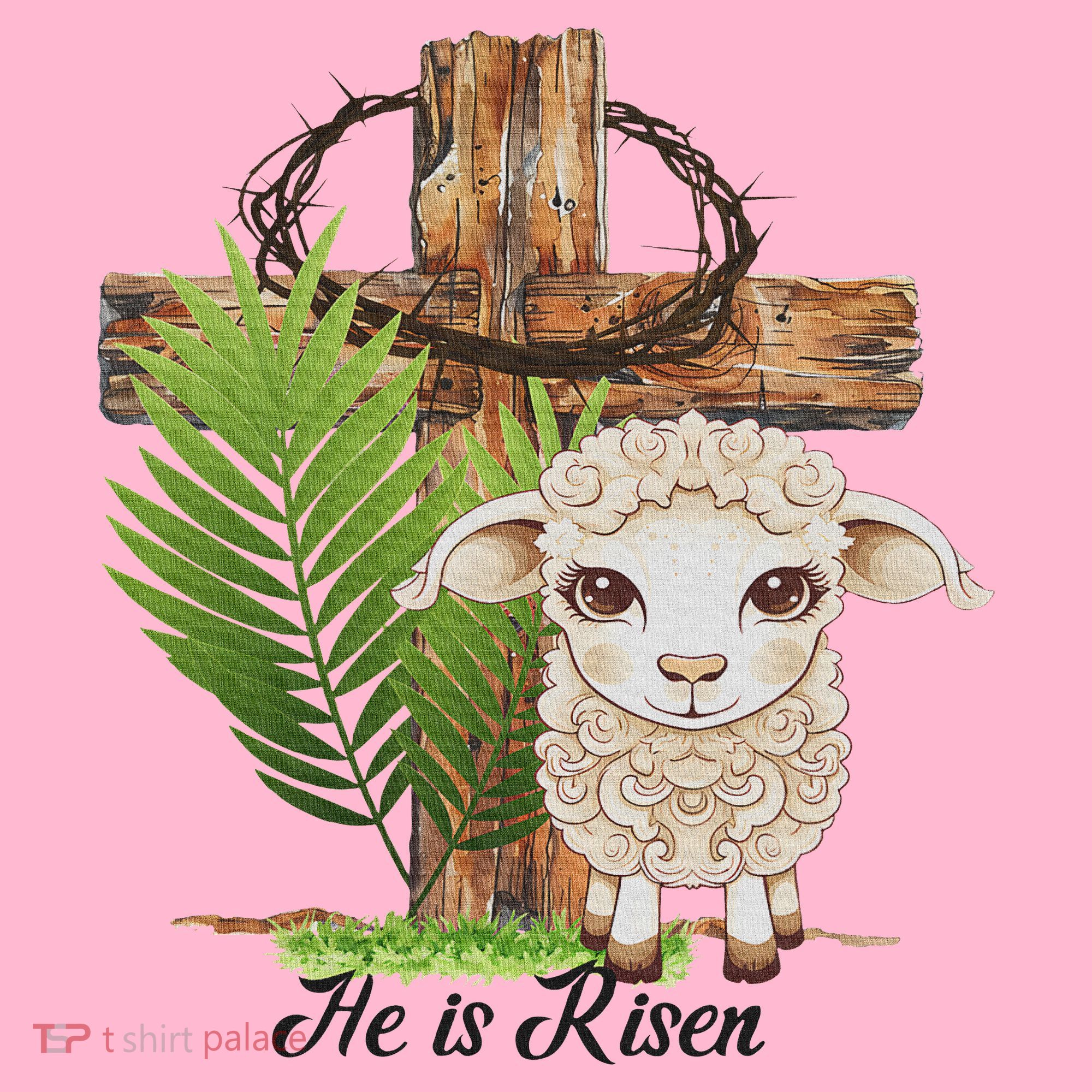 Jesus He Is Risen Lamb Cross Thorn Crown Faith Easter Coaster