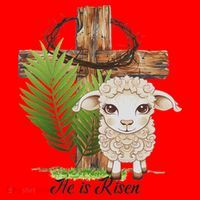Jesus He Is Risen Lamb Cross Thorn Crown Faith Easter Santa Hat thumb 1