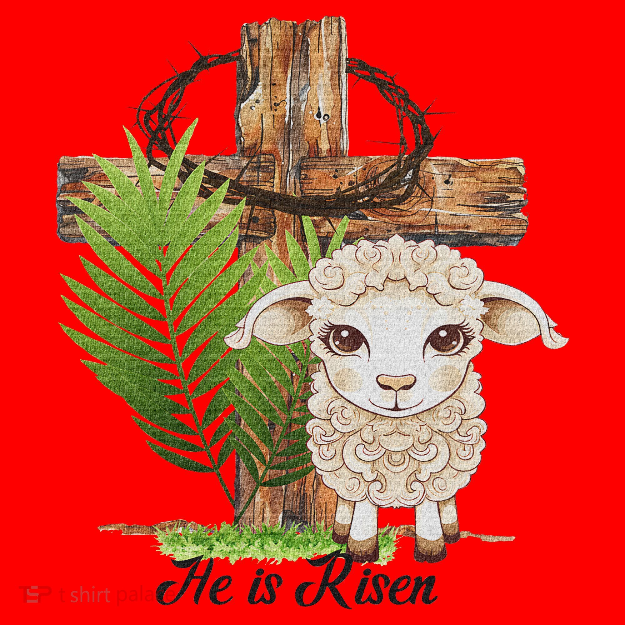 Jesus He Is Risen Lamb Cross Thorn Crown Faith Easter Santa Hat