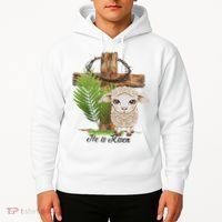 Jesus He Is Risen Lamb Cross Thorn Crown Faith Easter Hoodie thumb 2