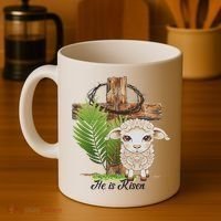 Jesus He Is Risen Lamb Cross Thorn Crown Faith Easter Coffee Mug thumb 4