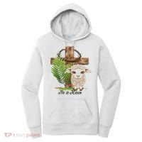 Jesus He Is Risen Lamb Cross Thorn Crown Faith Easter Women's Hoodie thumb 0