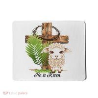 Jesus He Is Risen Lamb Cross Thorn Crown Faith Easter Mousepad thumb 0