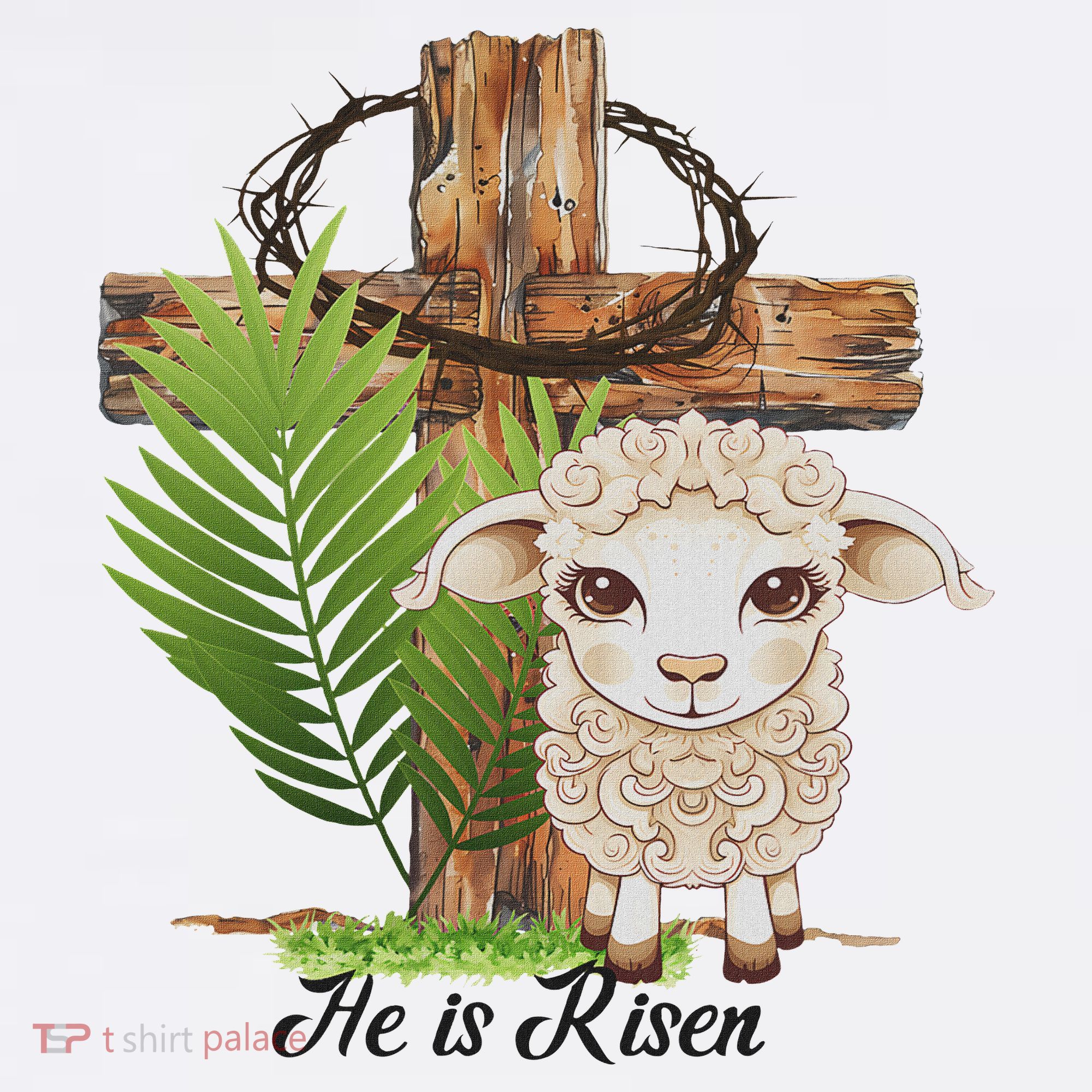 Jesus He Is Risen Lamb Cross Thorn Crown Faith Easter Women's Tank Top