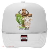 Jesus He Is Risen Lamb Cross Thorn Crown Faith Easter Hat thumb 0