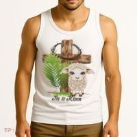 Jesus He Is Risen Lamb Cross Thorn Crown Faith Easter Tank Top thumb 3