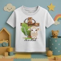 Jesus He Is Risen Lamb Cross Thorn Crown Faith Easter Toddler T-Shirt thumb 3