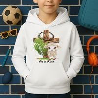 Jesus He Is Risen Lamb Cross Thorn Crown Faith Easter Kids Hoodie thumb 2