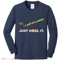 Just Hodl It Funny Crypto Trader Btc Bitcoin Investor Kids Long Sleeve Shirt thumb 0