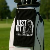 Just Hit It Funny Golf Golf Towel thumb 2