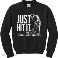 Just Hit It Funny Golf Kids Sweatshirt thumb 0