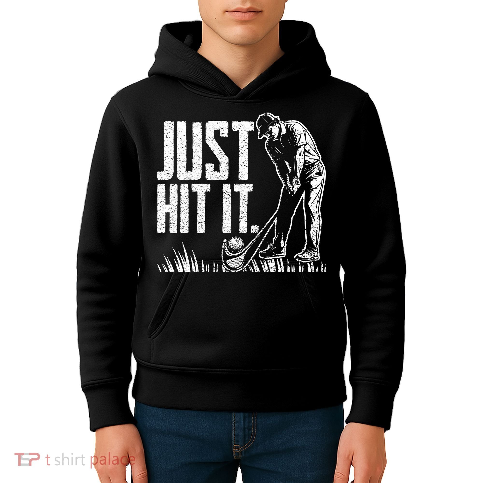 Just Hit It Funny Golf Kids Hoodie