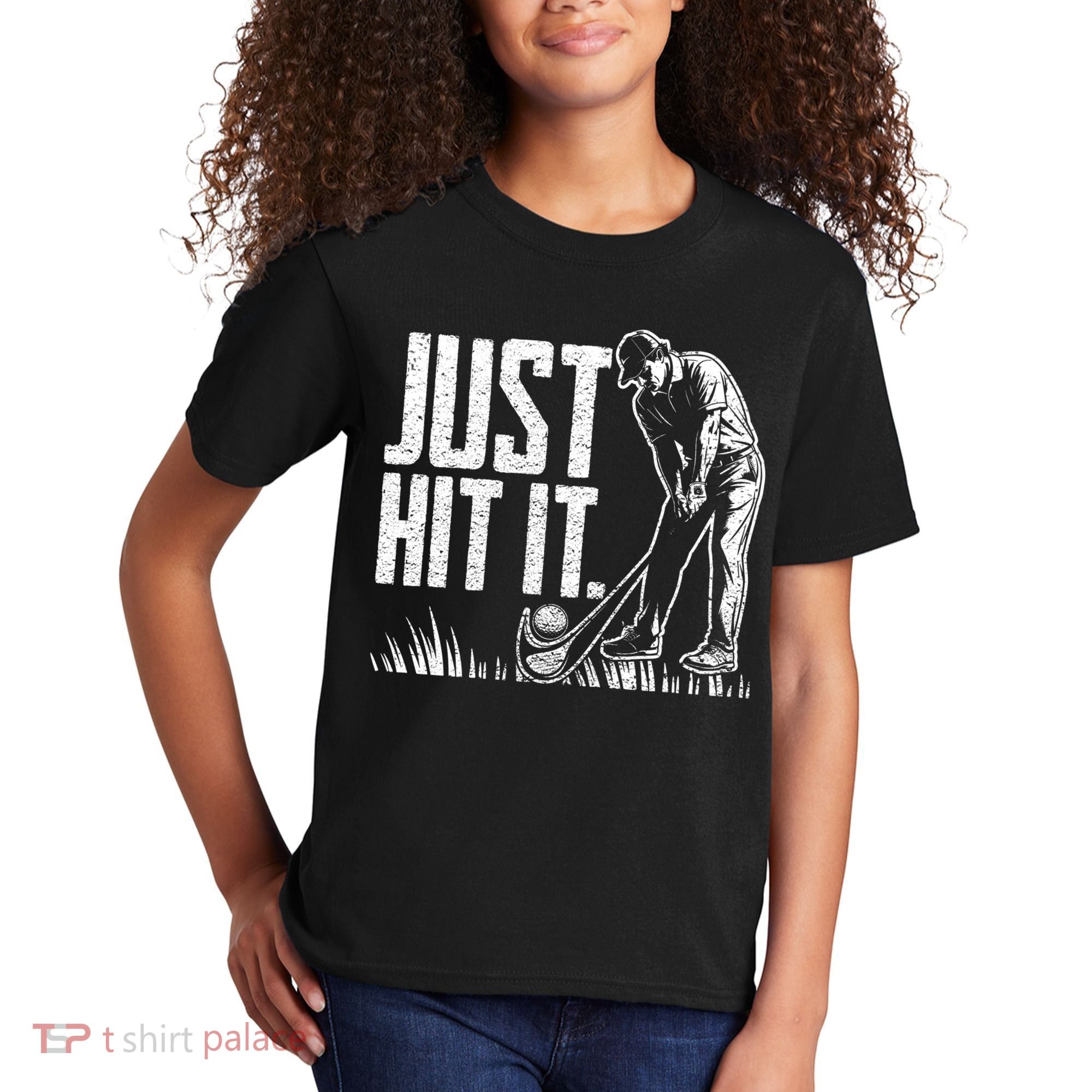 Just Hit It Funny Golf Kids T-Shirt