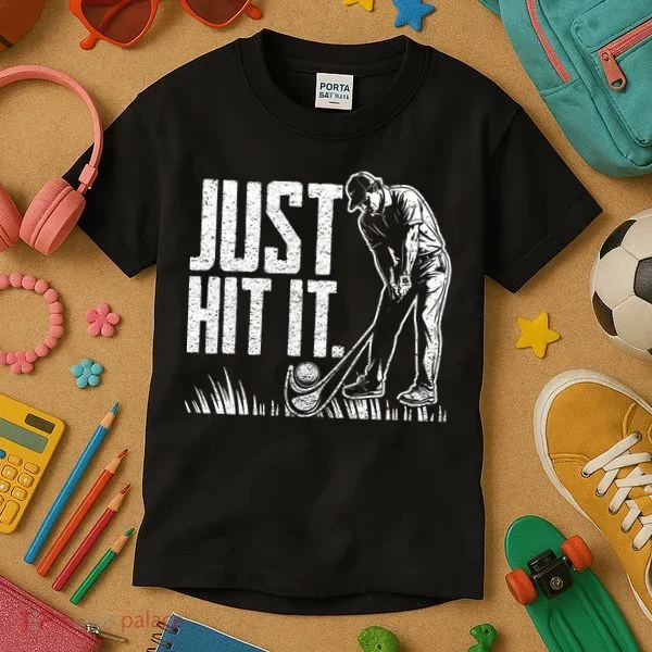 Just Hit It Funny Golf Kids T-Shirt