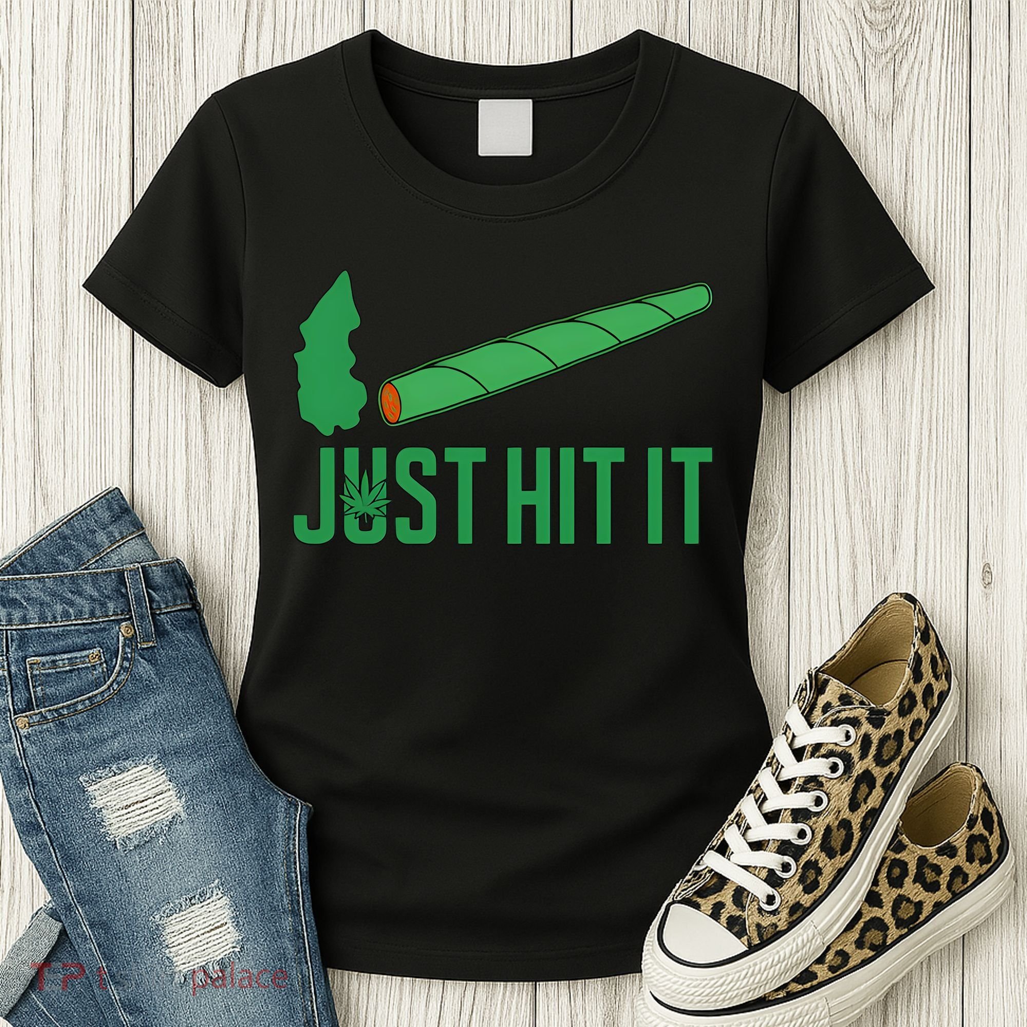 Just Hit It Weed Joint Happy 420 Day Weed Lover Marijuana Weed Smoker Women's T-Shirt
