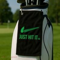 Just Hit It Cannabis Smoker Golf Towel thumb 2