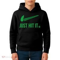 Just Hit It Cannabis Smoker Kids Hoodie thumb 4