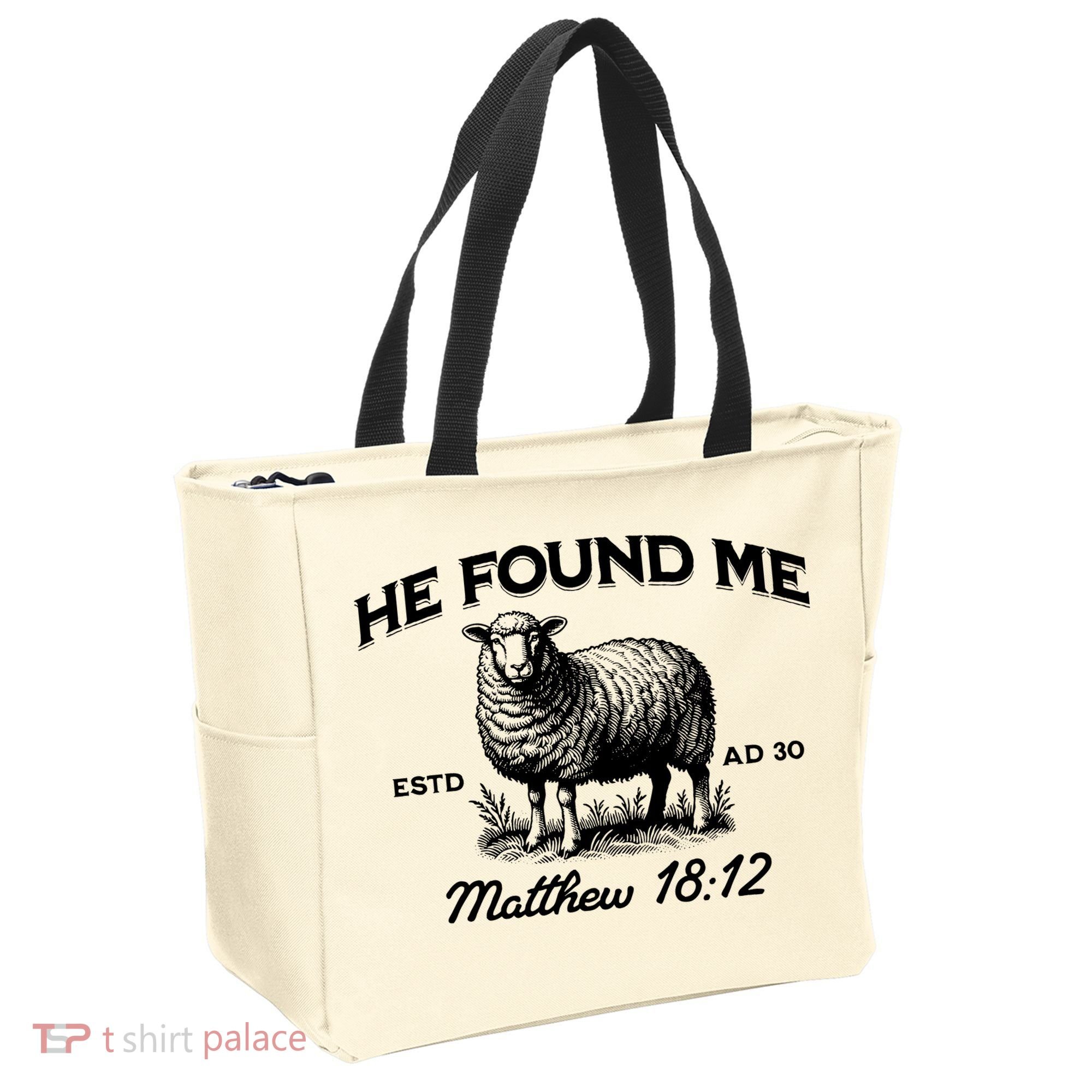 Jesus He Left 99 To Find Me Sheep Christian Tote Bag
