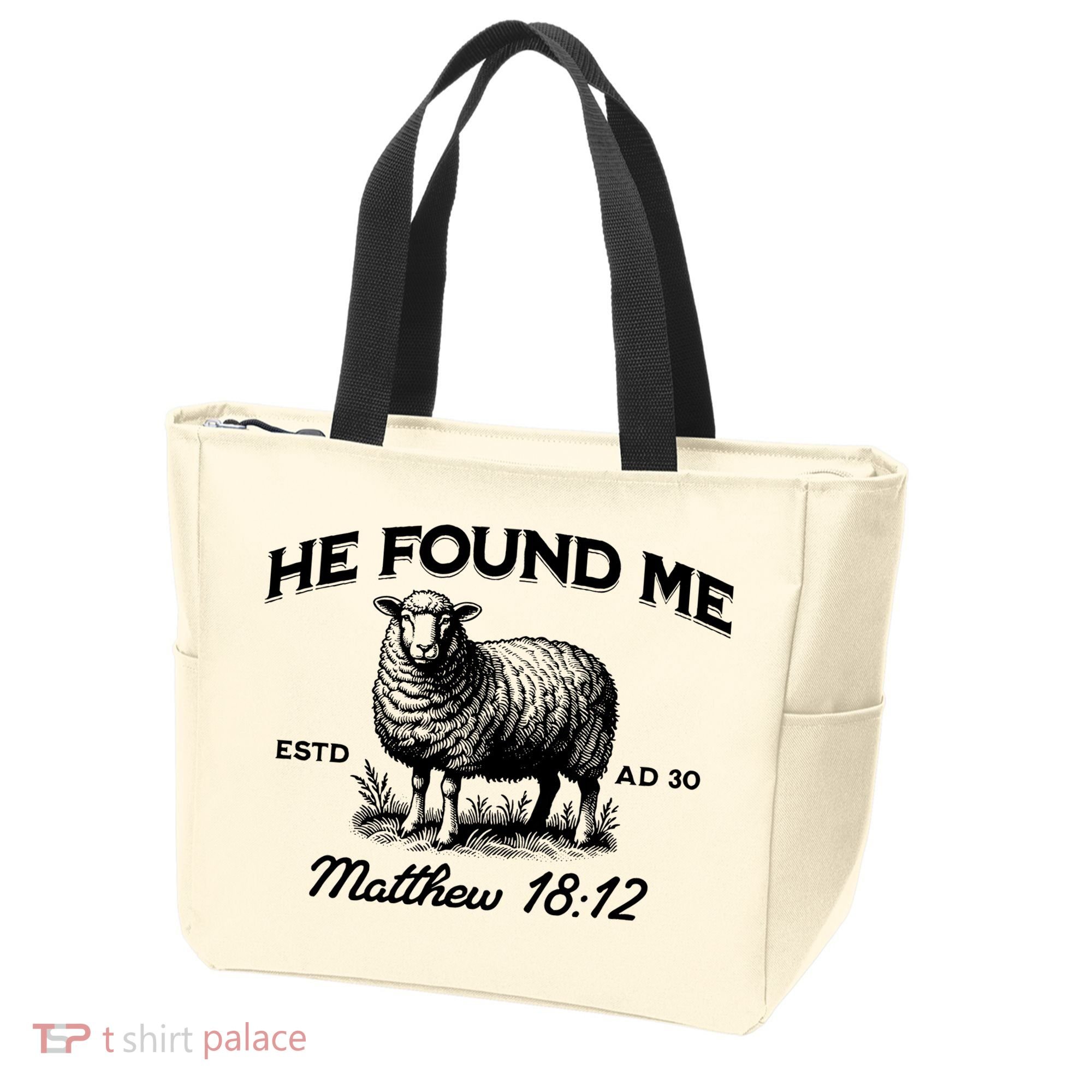 Jesus He Left 99 To Find Me Sheep Christian Tote Bag