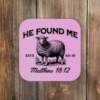 Jesus He Left 99 To Find Me Sheep Christian Coaster thumb 0