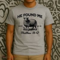 Jesus He Left 99 To Find Me Sheep Christian T-Shirt thumb 3