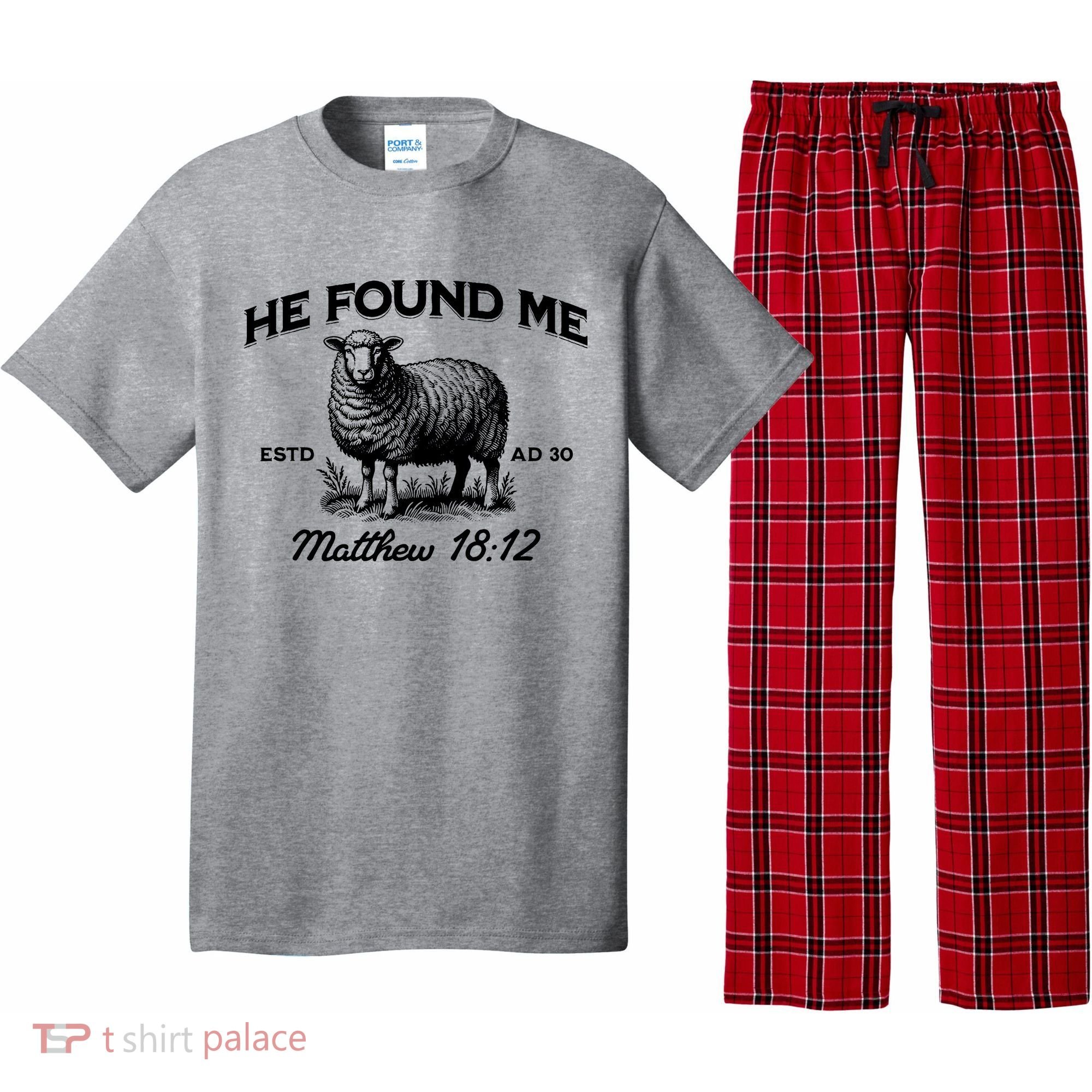 Jesus He Left 99 To Find Me Sheep Christian Pajama Set