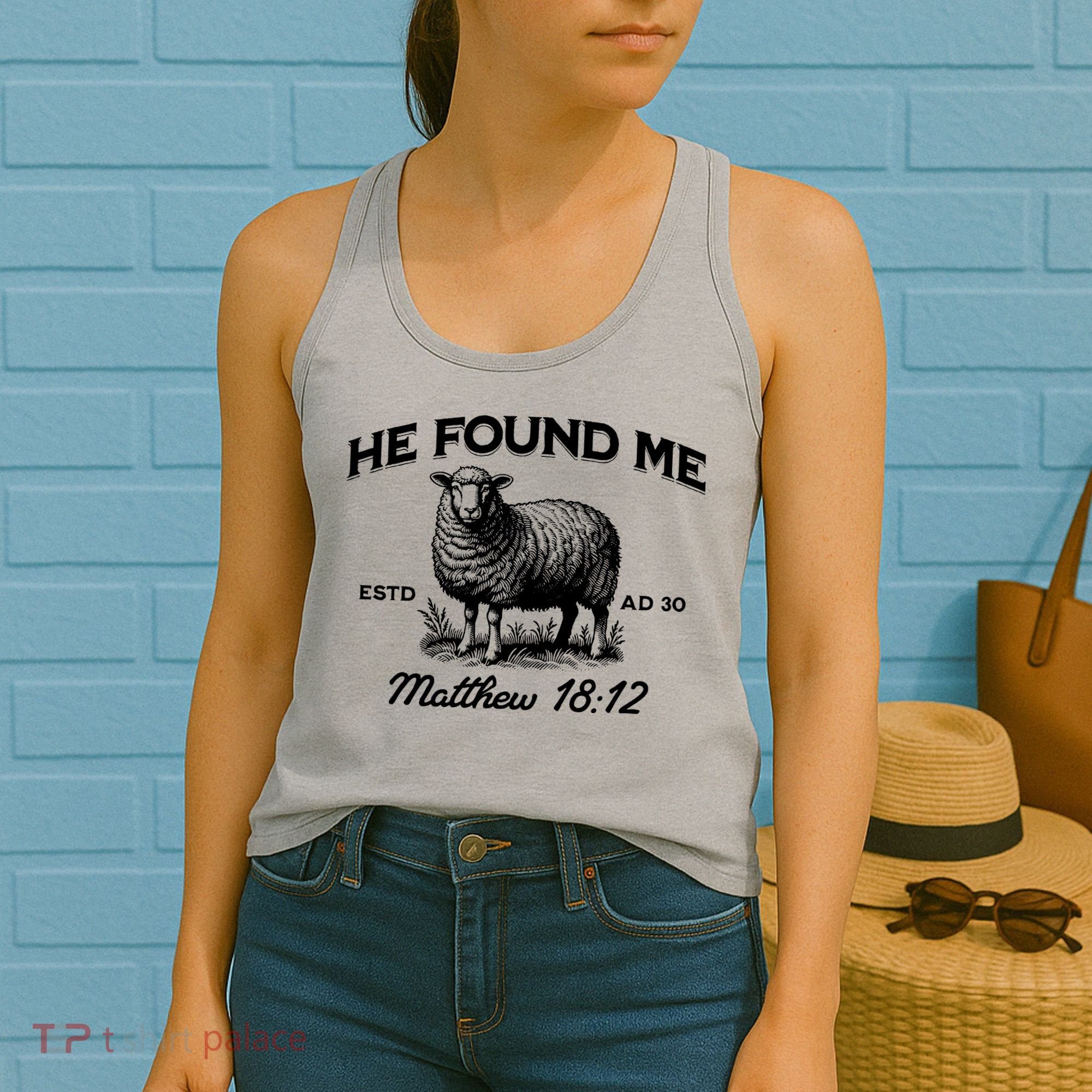 Jesus He Left 99 To Find Me Sheep Christian Women's Tank Top