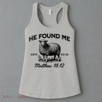 Jesus He Left 99 To Find Me Sheep Christian Women's Tank Top thumb 3