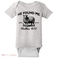 Jesus He Left 99 To Find Me Sheep Christian Baby Bodysuit thumb 0
