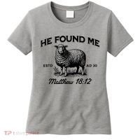 Jesus He Left 99 To Find Me Sheep Christian Women's T-Shirt thumb 0