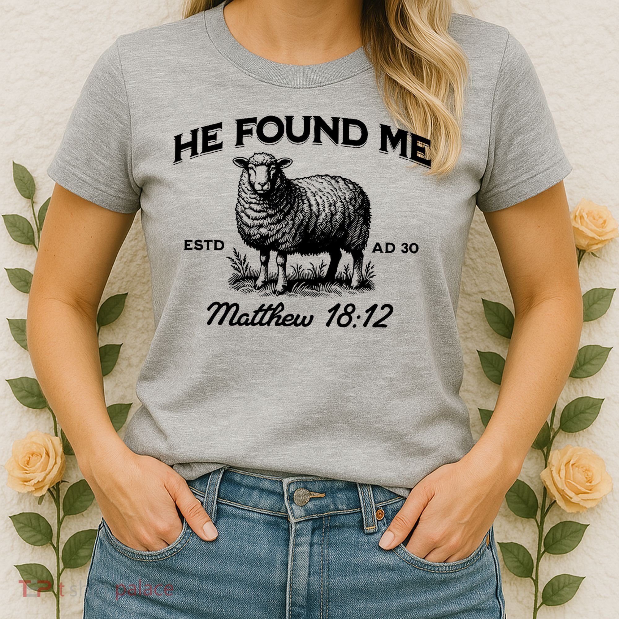 Jesus He Left 99 To Find Me Sheep Christian Women's T-Shirt