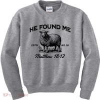 Jesus He Left 99 To Find Me Sheep Christian Kids Sweatshirt thumb 0