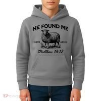 Jesus He Left 99 To Find Me Sheep Christian Kids Hoodie thumb 4