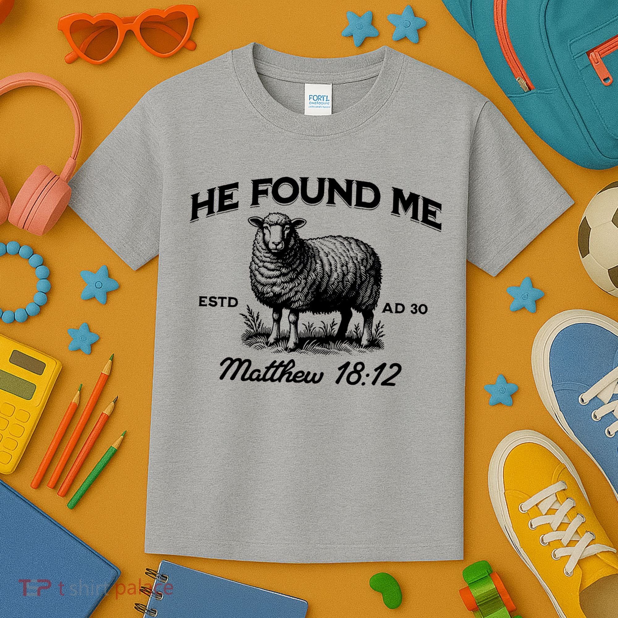 Jesus He Left 99 To Find Me Sheep Christian Kids T-Shirt