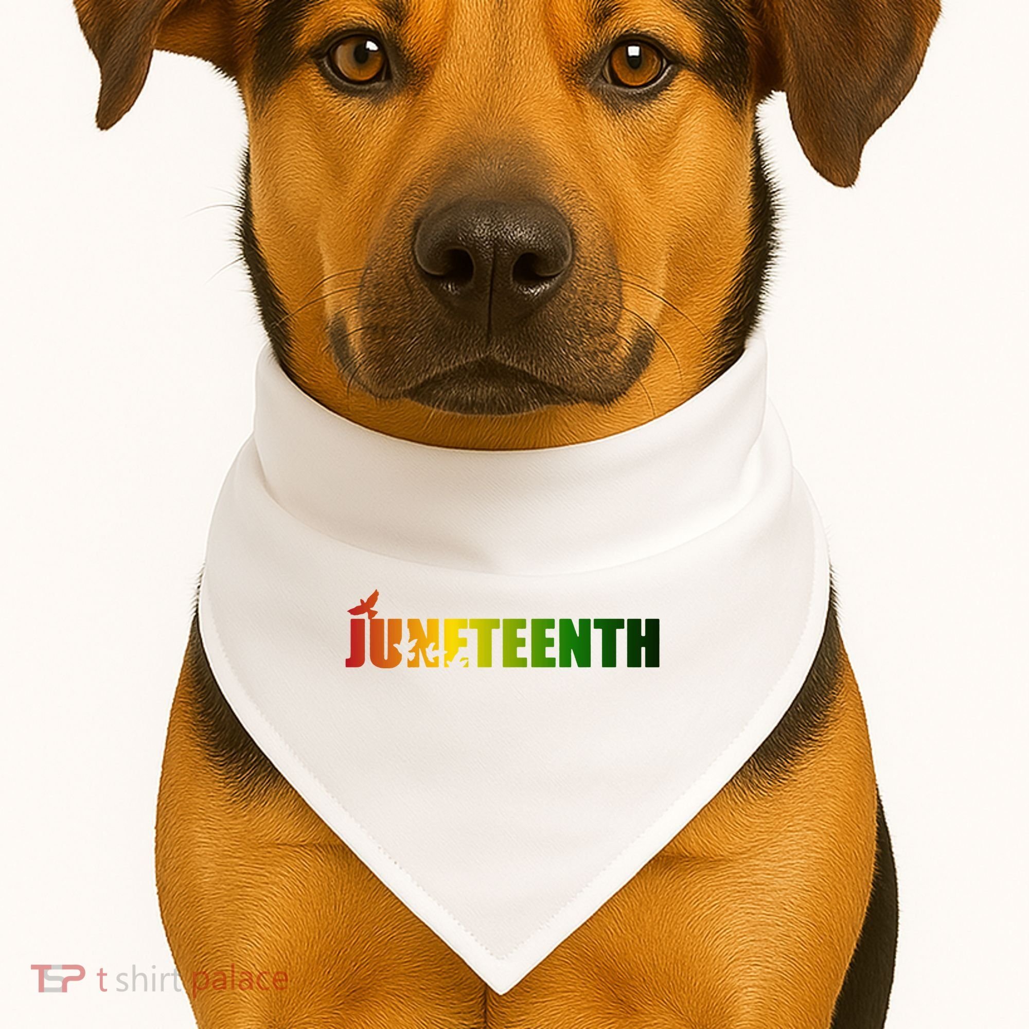 Juneteenth Holiday Logo USA-Made Doggie Bandana
