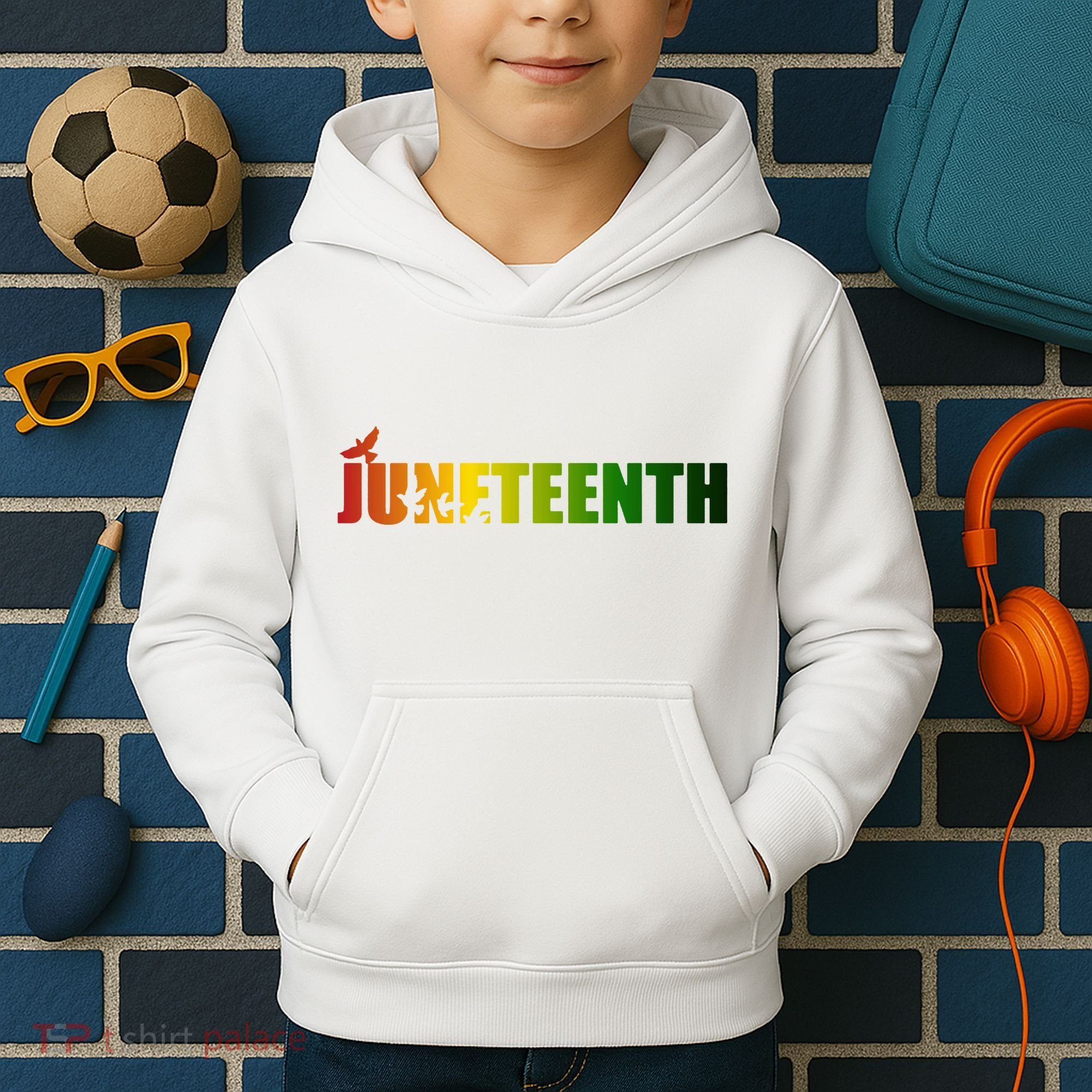 Juneteenth Holiday Logo Kids Hoodie